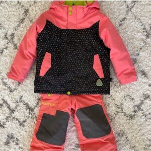 Burton Kids' Snow Jacket and Snow Bib 4T Pink GUC